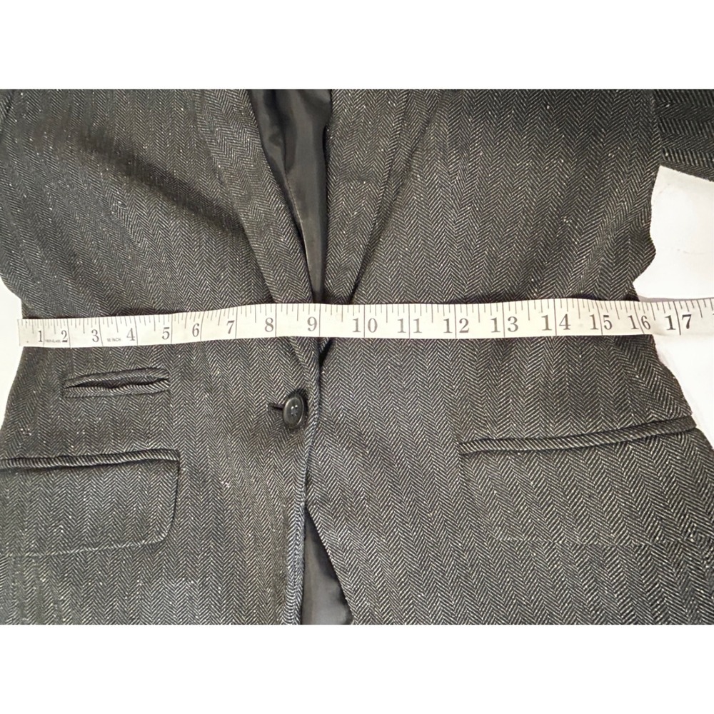 Banana Republic City Blazer Grey Herringbone Textured Women's Size 6 - Picture 10 of 10